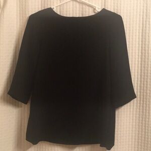 Embellished Ann‎ Taylor Loft  top size Petite xs black top blouse short sleeve